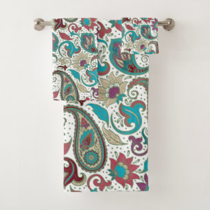 Motif ethnique coloré floral paisley motif