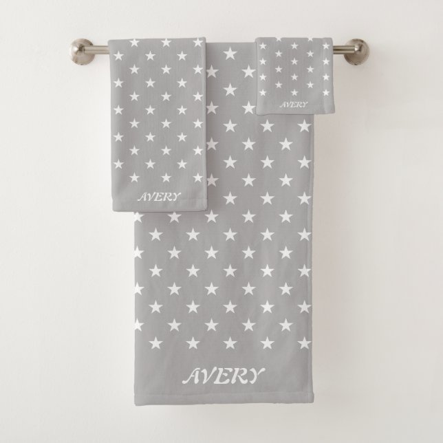 Motif étoile blanche sur gris argent clair (En situation)