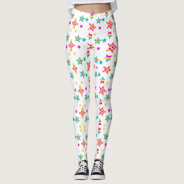 Motif étoile coloré Leggings (Devant)
