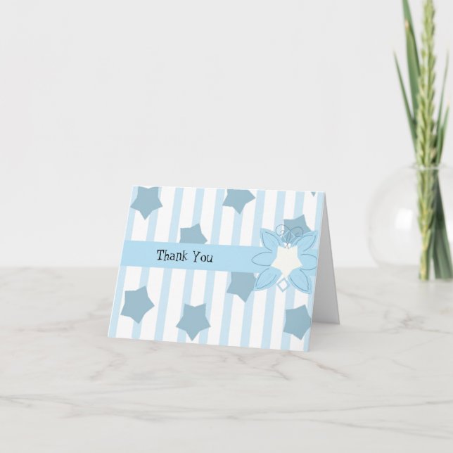 Motif Étoiles et Rayures Bleues Merci (Devant)