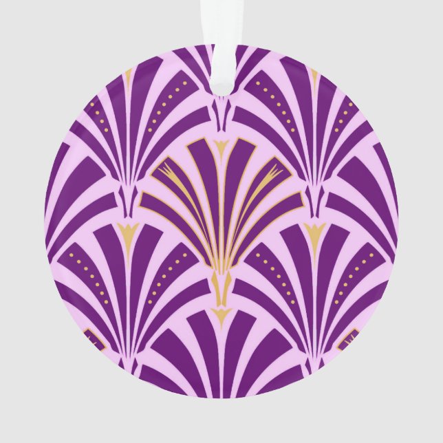 Motif éventail Art déco - violet et orchidée (dos)