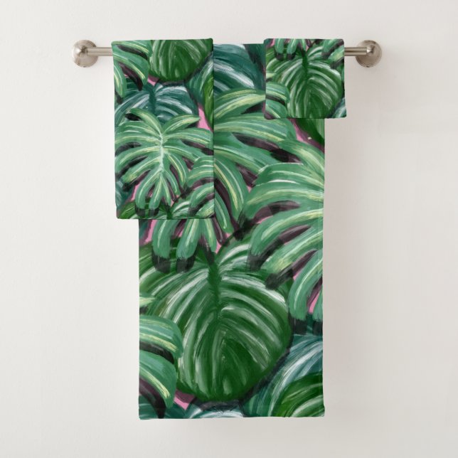 Motif exotique Feuille tropical vert (En situation)