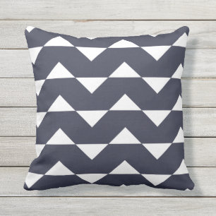 Motif extérieur de Chevron de coussins de bleu
