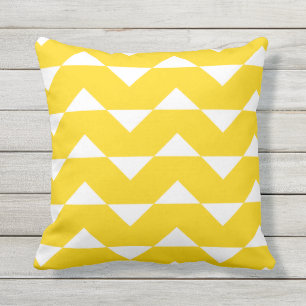 Motif extérieur jaune de Chevron de coussins de