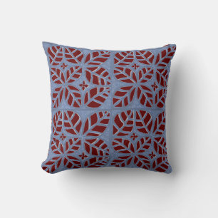 Motif feuille bleu et marron Lisse oreiller