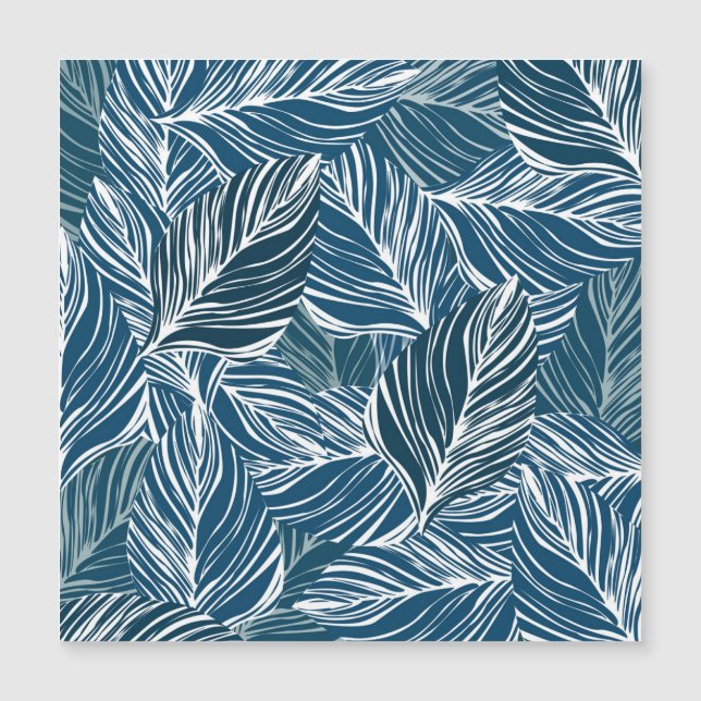 Motif Feuille bleue : Papier peint Vintage. (Devant)