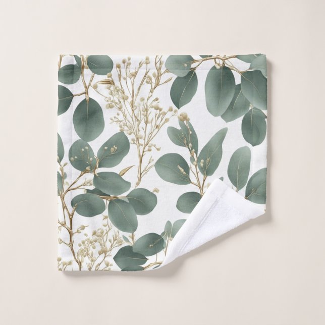 Motif Feuille de l'Eucalyptus (Gant de toilette)