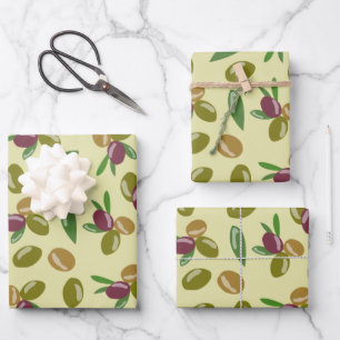 Motif Feuille d'olive et d'olive rustique