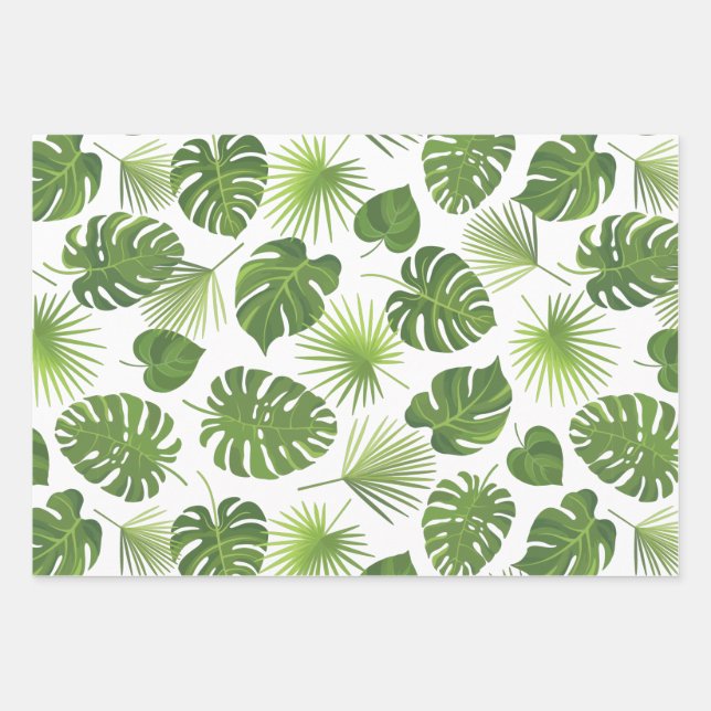 Motif Feuille élégant Green Tropical (Devant)