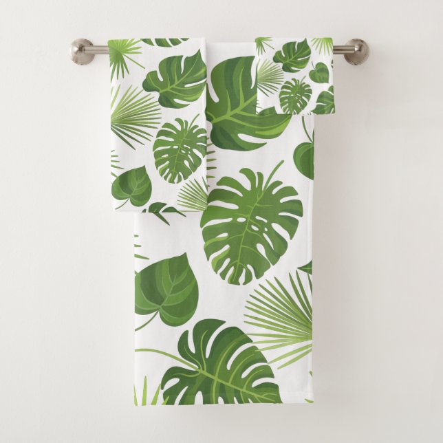 Motif Feuille élégant Green Tropical (En situation)