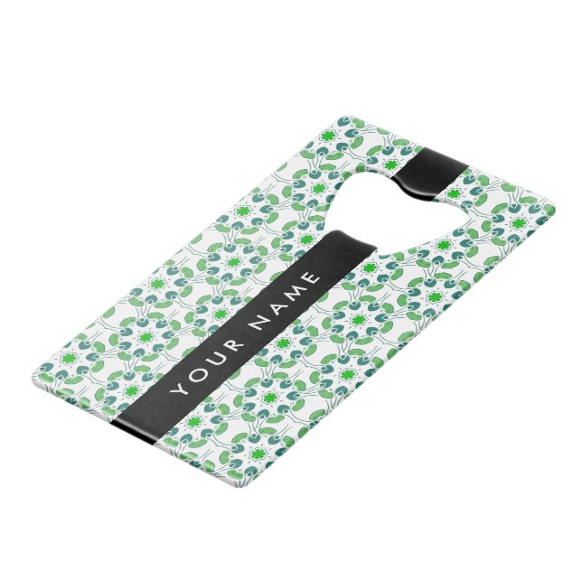 Motif feuille, Feuilles verts, votre nom (Devant Angle)