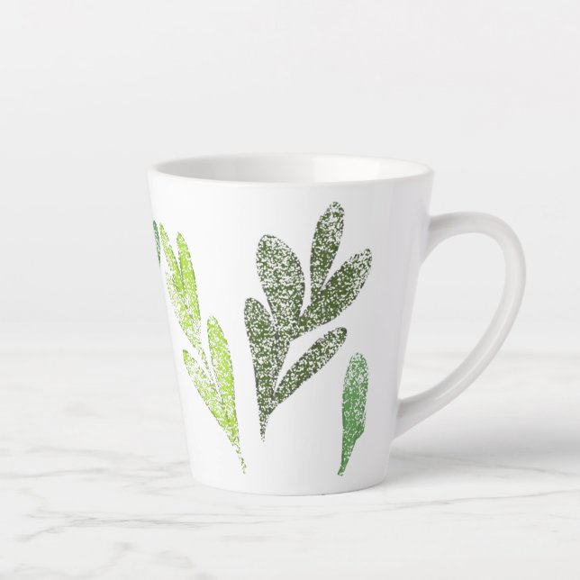 Motif feuille Latte Mug (Droite)