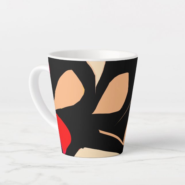 motif feuille Latte Mug (Angle gauche)