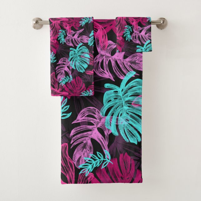 Motif Feuille Tropical coloré (En situation)