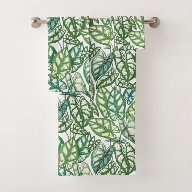 Motif Feuille vert tropical (En situation)