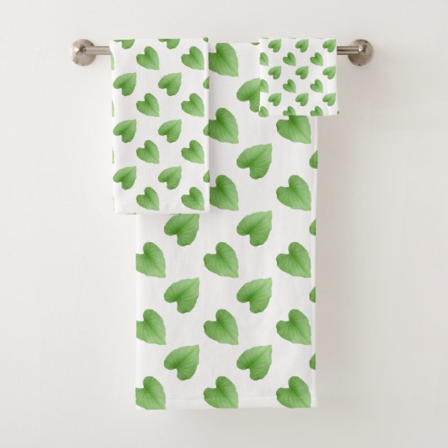 Motif feuille verte moderne sur fond blanc  (En situation)