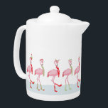Motif Flamingo rose pâle<br><div class="desc">Flamingo rose mignon dans foulard de chapeau de Santa et chaussettes grande idée de décoration de Noël</div>