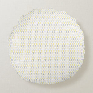 Motif Flèche Jaune et Gris Coussin rond