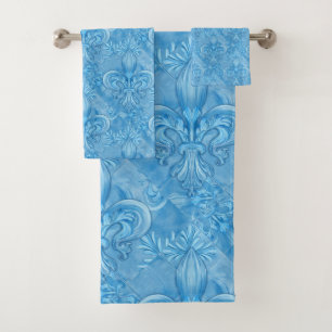 motif Fleur-de-lis - bleu ciel doux