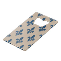 Motif Fleur de Lis, Bleu Royal Français sur Crème
