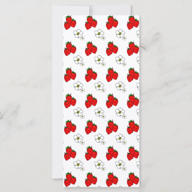 Motif Fleur et Fraise Rouge Rétro (Devant)