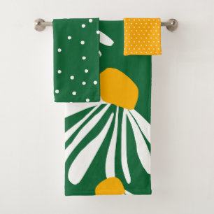 Motif Fleur Faisy Vert Jaune Gras