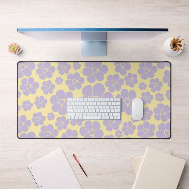 Motif Fleur - Pastel Jaune et Violet (Bureau 1)