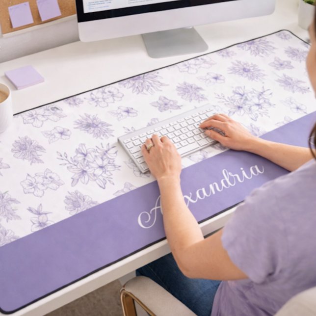 Motif Fleur Pourpre Nom Personnalisé (Créateur téléchargé)
