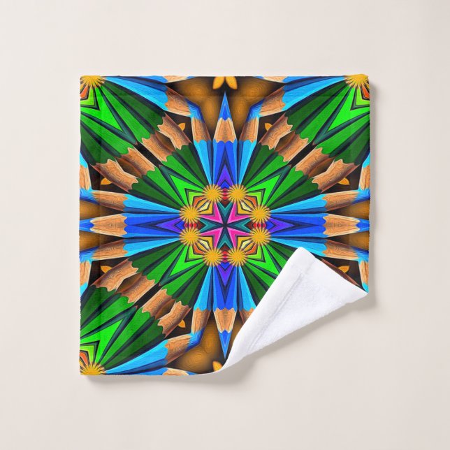 Motif Fleurs Abstraites uniques (Gant de toilette)