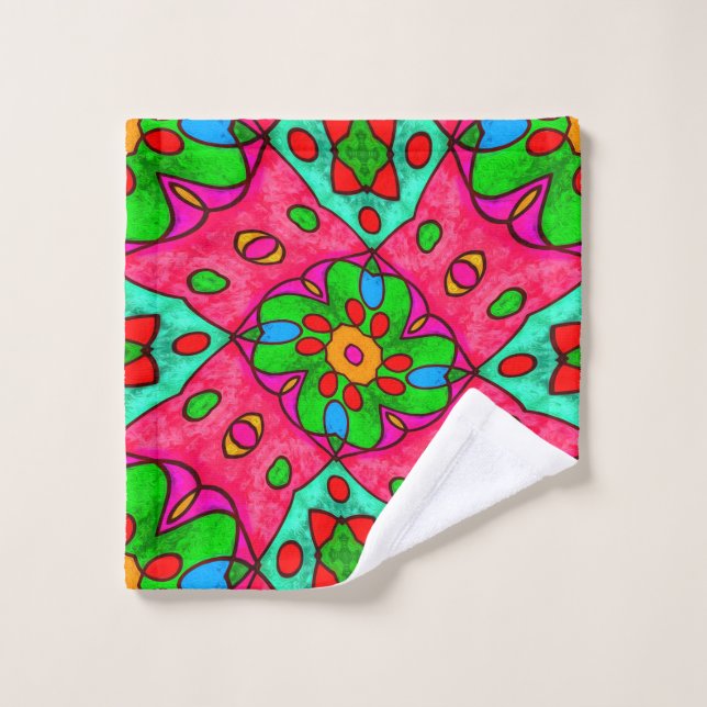Motif Fleurs Abstraites uniques (Gant de toilette)