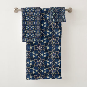 Motif Fleurs Bleu Minuit