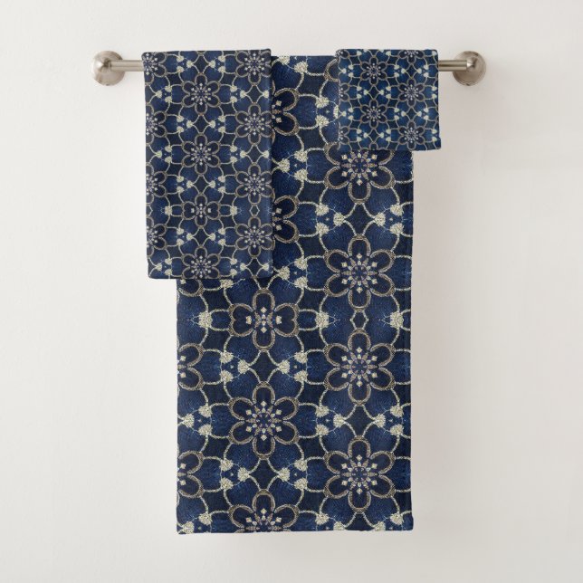 Motif Fleurs Bleu Minuit (En situation)