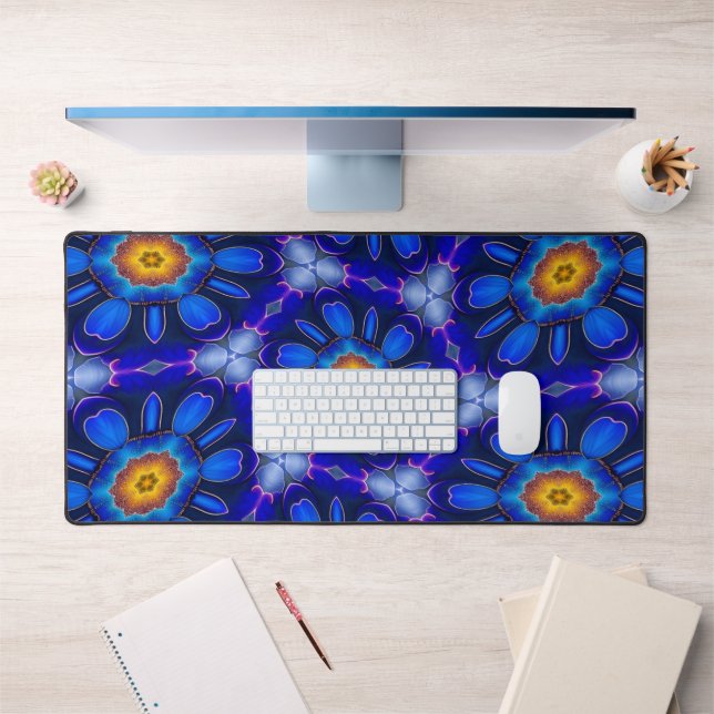 Motif Fleurs bleues Abstraites (Bureau 1)