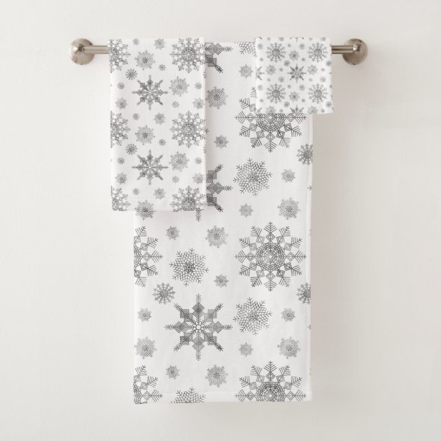 Motif Flocons de Neige Gris Argent (En situation)