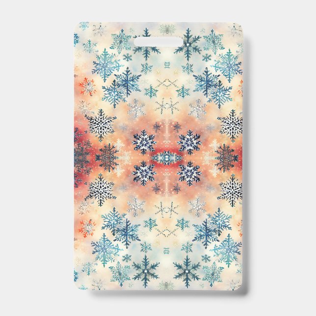Motif Flocons de Neige Rétro - Badge (Avant)