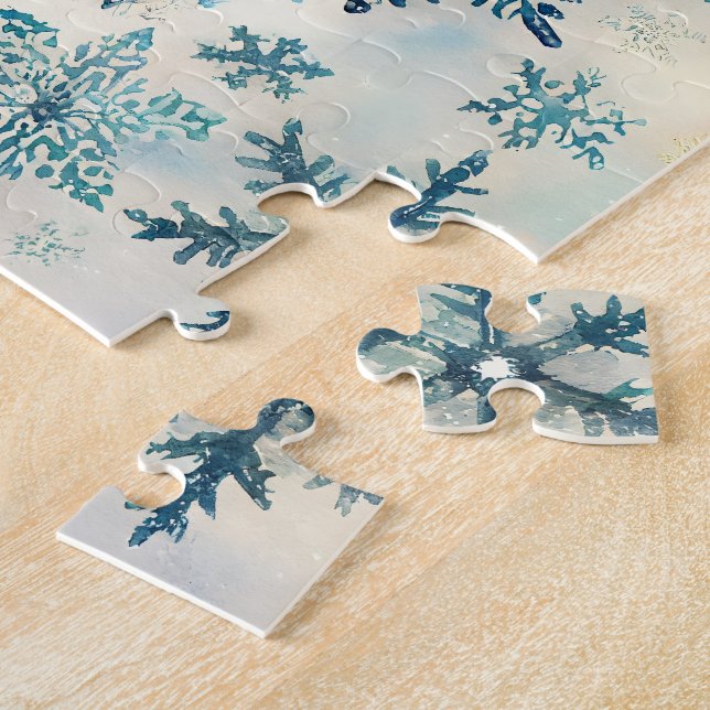 Motif Flocons de Neige Rétro - Puzzle (Côté)
