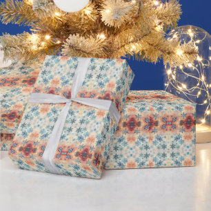 Motif Flocons de Neige Vintage - Papier Cadeau