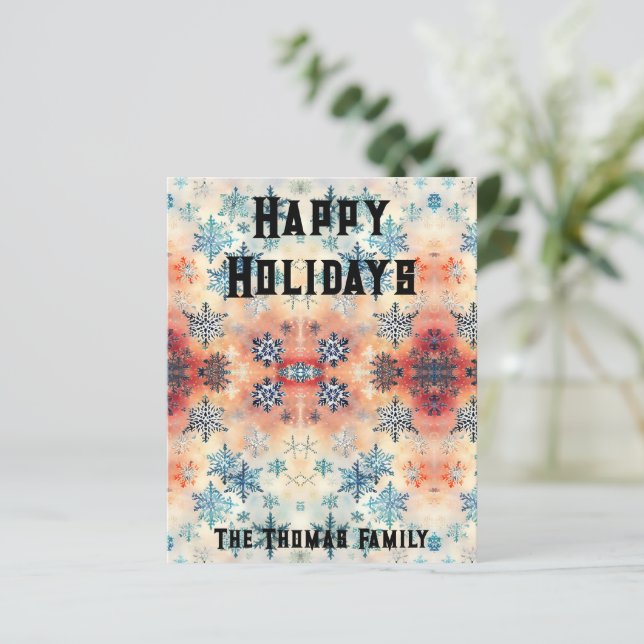 Motif Flocons de Neige Vintage - Papier Scrapbooki (Debout devant)