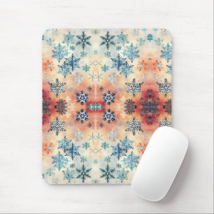Motif Flocons de Neige Vintage - Tapis de Souris