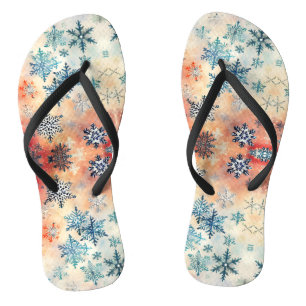 Motif Flocons de Neige Vintage - Tongs