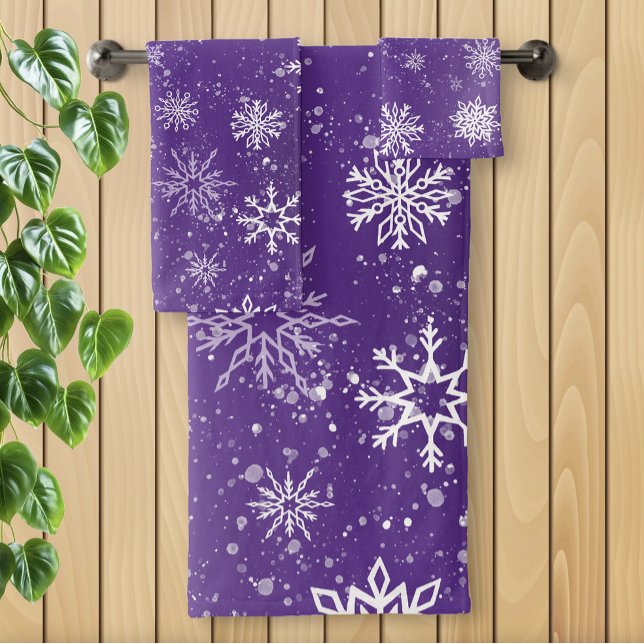 Motif Flocons de Neige Violets Magique Vacances d' (Créateur téléchargé)