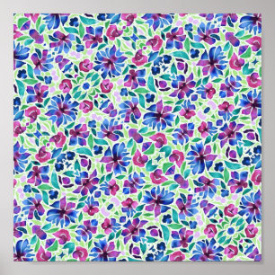 Motif floral abstrait - Affiche