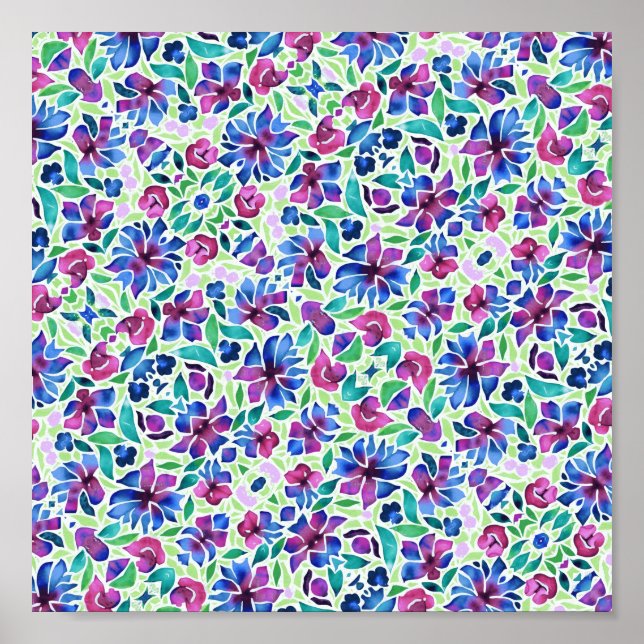 Motif floral abstrait - Affiche (Devant)