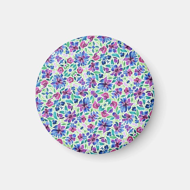 Motif floral abstrait - Aimant (Devant)