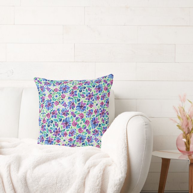 Motif floral abstrait - Coussin de jet (Canapé)