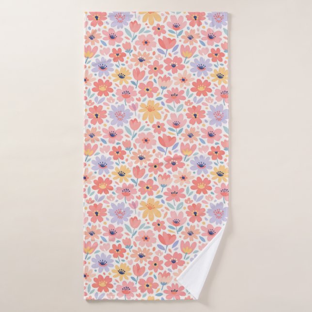 Motif floral abstrait moderne (Serviette de bain)