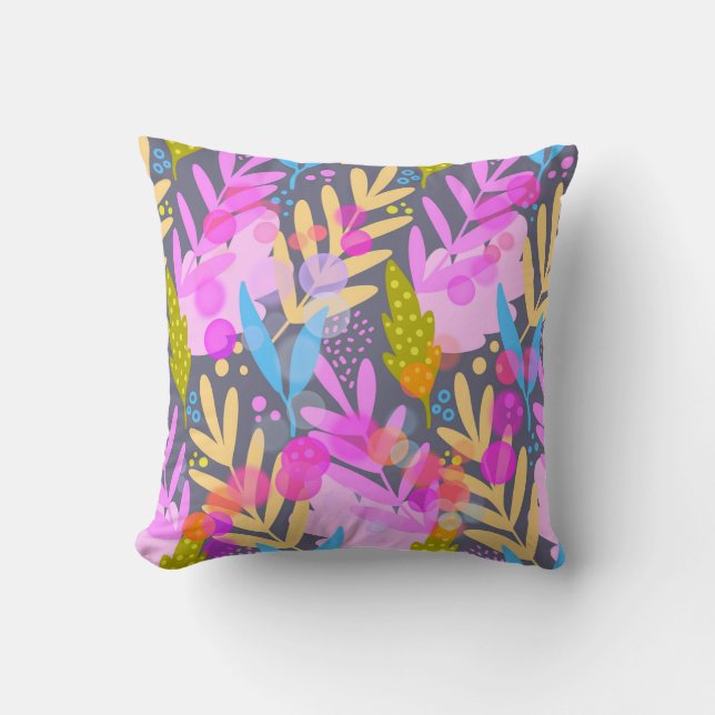 Motif floral abstrait oreiller décoratif (Recto)