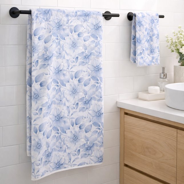 Motif floral aquarelle bleu moderne (Créateur téléchargé)