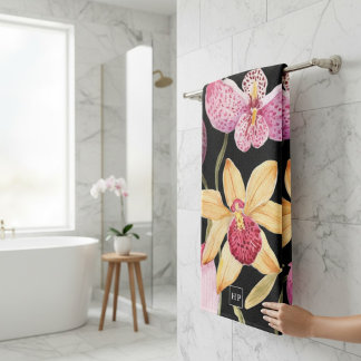 Motif floral aquarelle d'orchidée exotique salle d