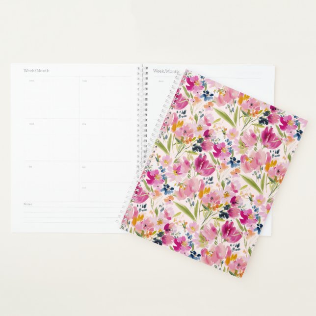 Motif floral aquarelle rose shabby chic (Devant avec enveloppe)